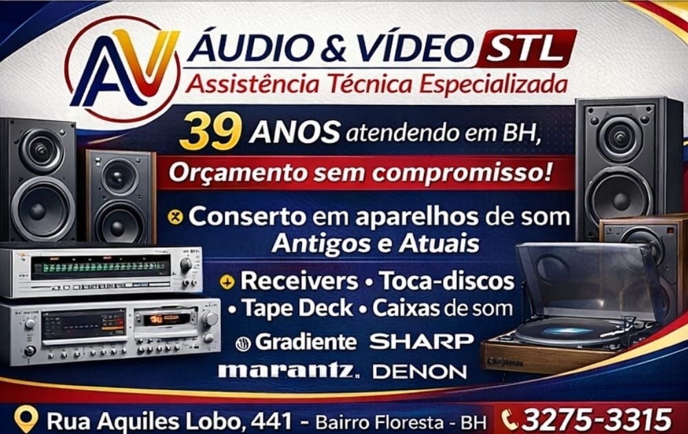 Conserto de Som em BH. Gradiente, Sony, Sharp, Philco, etc